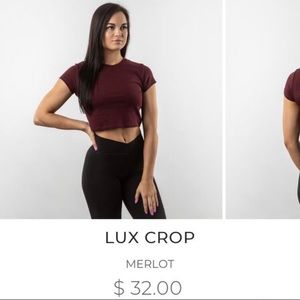 Alphalete Burgundy Lux Crop Top XS